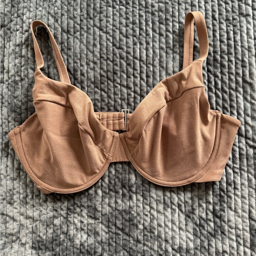 Abercrombie Shimmer Skinny Strap Underwire Bikini Top